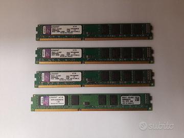 4 x 4G memorie Kingston KVR1333D3N9/4G (4 pezzi)