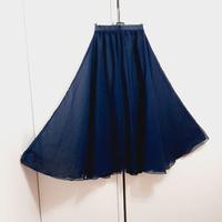 Gonna chiffon ruota  danza lunga 360°  S navy blu