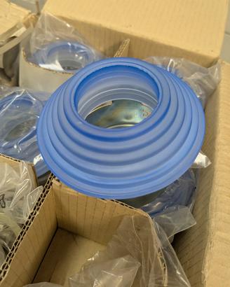 5pz.FARETTI INCASSO VETRO AZZURRO
