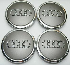 Set 4 tappi coprimozzo grigio cerchi in lega Audi