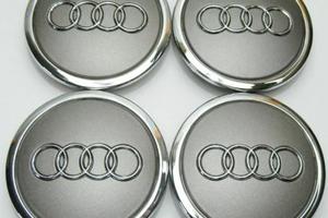 Set 4 tappi coprimozzo grigio cerchi in lega Audi