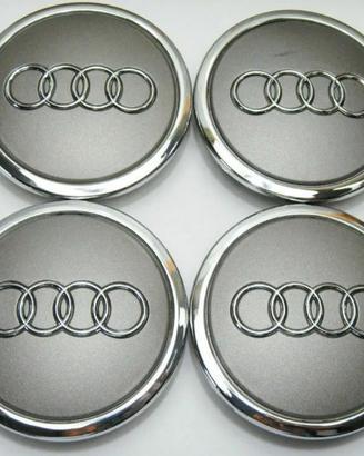 Set 4 tappi coprimozzo grigio cerchi in lega Audi