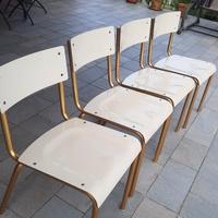 Seggiola in alluminio oro anni 80