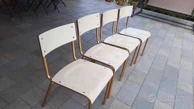 Seggiola in alluminio oro anni 80