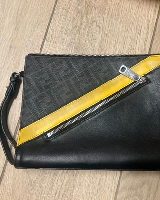 Pochette / Clutch Fendi FF Logo in Pelle e Canvas