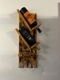 Portabottiglie da Parete in Legno d'Abete - Fatto