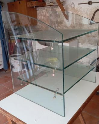 Mobiletto porta stereo in vetro