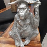 Soprammobile Scimmia Argento brillantinato Nuovo