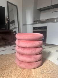 Pouf in Velluto Rosa