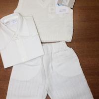 Completo gilet + camicia + bermuda neonato