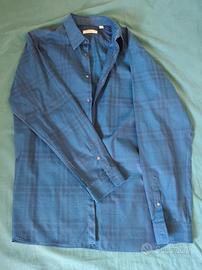 Camicia Burberry a quadri blu ottanio