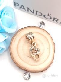 charm originale Pandora cuori intrecciati oro rosa
