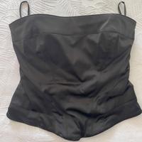 Bustier Corsetto Top satin nero