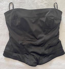 Bustier Corsetto Top satin nero