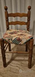 Lotto 6 Sedie Rustiche in Legno Massello