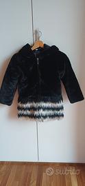Giubbino nero ecopelliccia bambina 