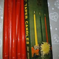 Confezione 12 candele rosse affusolate lungo 12 cm