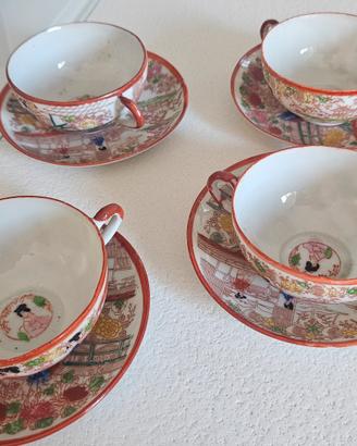 Servizio da caffè giapponese vintage in porcellana