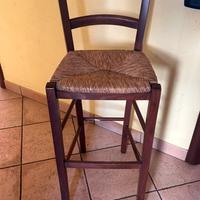 Sgabelli in legno e paglia