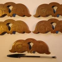 5 maniglie di fine 1800 in metallo dorato