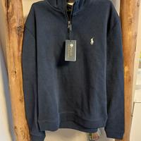 felpa quarter zip polo ralph lauren blu navy