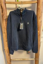felpa quarter zip polo ralph lauren blu navy