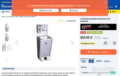 lavabo portatile Quirumed con ruote