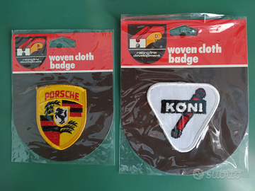 Etichette di stoffa Porsche e Koni