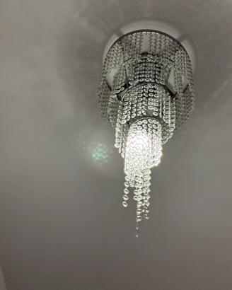 Lampadario/Plafoniera con pendenti in Cristallo