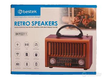 Radio Vintage Bestek Wireless Speaker AM/FM/SW