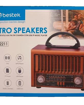 Radio Vintage Bestek Wireless Speaker AM/FM/SW