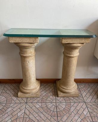 Consolle colonne e cristallo 20mm 3G  85x27xh78