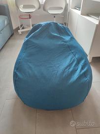 poltrona pouf/sacco blu per bambini 