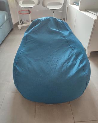 poltrona pouf/sacco blu per bambini 