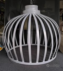 lampadario a gabbia grigio 
