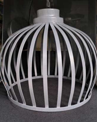lampadario a gabbia grigio 