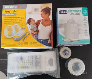 Set allattamento tiralatte, scaldabiberon, biberon