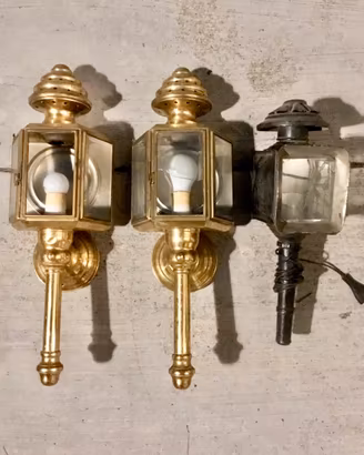 9 Faretti antichi lanterne lampade carrozze auto