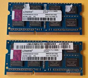 4GB RAM notebook DDR3  2GB x 2