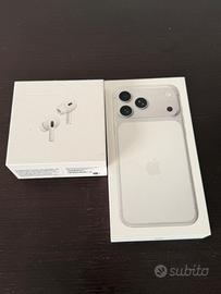 IPhone 17. Pro Max Silver + AirPods 2 Generazione