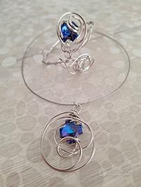 Parure / Collana + braccialetto con pietra