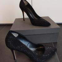 Scarpe decollete' donna nere brillanti - 41