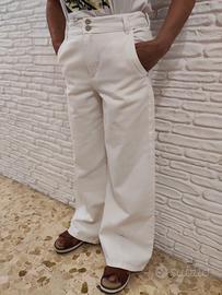 Pantaloni donna Benetton bianchi taglia 38