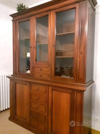 credenza madia vetrina in legno massello