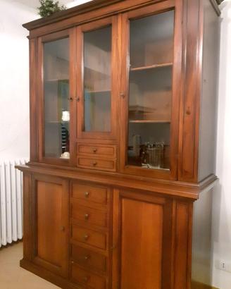 credenza madia vetrina in legno massello