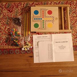 Gioco da viaggio in legno : kit 4 in 1