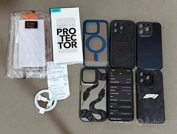iPhone 15 Pro 256GB + 6 pellicole e varie cover