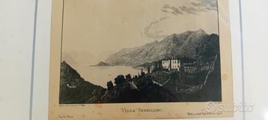 stampa antica lago di Como rarissima 