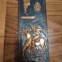 quadretto o placca commemorativa in rame sbalzato,
