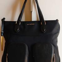 Originale CROMIA,borsa tracolla nera nylon e pelle